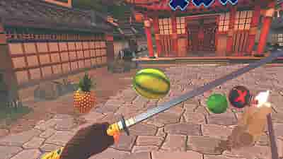Gameplay screenshot of Fruit Ninja VR