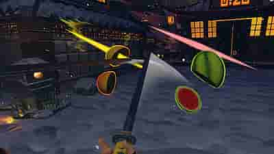 Gameplay screenshot of Fruit Ninja VR