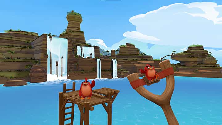 Gameplay screenshot of Angry Birds VR Isle of Pigs