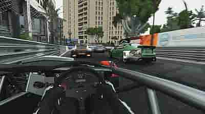 A racing car in the VR game Project CARS
