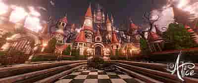 A scene from the Alice in Wonderland VR escape room