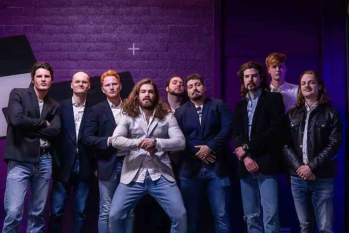 Group celebrating a bachelor party with VR games at VRcafe Haarlem