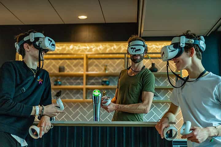 A VR setup at an on-location event