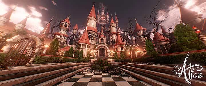 A scene from the Alice in Wonderland VR escape room