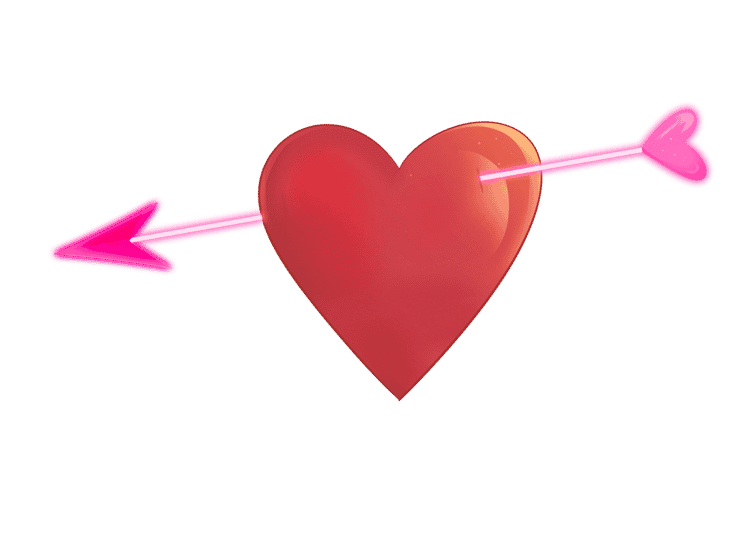 Heart pierced throught with an arrow